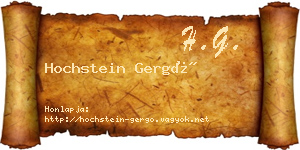 Hochstein Gergő névjegykártya