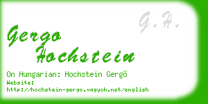 gergo hochstein business card